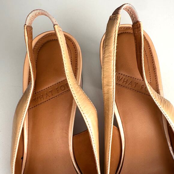 What For Slingback Mary Jane Round Toe Pale Pink Patent Leather Block Heels 8 - Picture 4 of 10